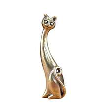 Vintage Copper Tabletop Figurine, Rustic Countryside Cat Decor, Creative Kitty Ornament, Desk Accessory - Multicolor - View 14