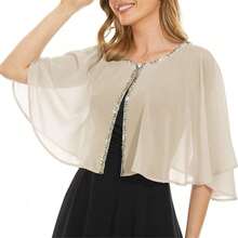 Soft Chiffon Sequin Shawls & Cape - Elegant For Evening, Wedding & Formal Events - Rượu sâm banh - Xem 1