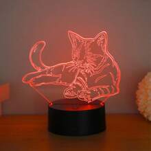 1 pieza Lámpara de noche con diseño de gato perezoso, lámpara de escritorio LED de color cambiante, alimentada por USB, adecuada para fiestas, Navidad, Día de San Valentín, regalo de cumpleaños para familia, pareja, amigos - luz policromática - Ver 5