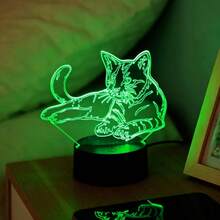 1 pieza Lámpara de noche con diseño de gato perezoso, lámpara de escritorio LED de color cambiante, alimentada por USB, adecuada para fiestas, Navidad, Día de San Valentín, regalo de cumpleaños para familia, pareja, amigos - luz policromática - Ver 2
