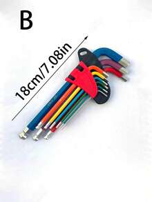 9pcs L-Shaped Colorful Hex Wrench Tool Set, Convenient To Carry And Easily Fit In Pocket. You Can Choose Short, Long Or Extra-Long Hex Screwdriver Tools. - Multicolor - View 13