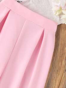 2pcs Baby Girls' Cute 3D Floral Camisole Top And Ruched Casual Pants Set, Summer - Pink - View 5