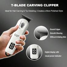 LQT 1件/3件組 電動理髮工具，專業男士理髮器鬍鬚修剪器刮鬍刀套組，附LCD數位顯示螢幕，USB-C充電，禮盒包裝，理想的父親節、情人節、節日禮物，適用於居家與理髮店使用 - 彩色 - 查看 8