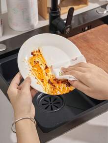 60pcs/Set Washable Reusable Disposable Kitchen Towels - Oil-Free, Wet And Dry Use, For Home Cleaning (Random Designs, 60 Sheets Per Roll) - A - View 6