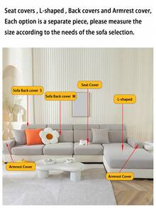 1pc All-Season Jacquard Chenille Anti-Slip Sofa Seat Cushion Cover, Minimalist Modern Soft & Skin-Friendly Pet-Proof Elastic Sofa Slipcover, Spring/Autumn Anti-Scratch Sofa Pad Fit For L-Shaped Combination Sofa And 1/2/3/4 Seater Sofa (Single Piece Sold) - Moon Gray - View 11