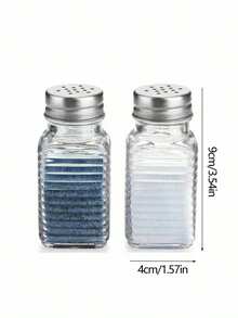 1 set de salière et poivrière en verre, bocaux en verre transparent avec couvercles en acier inoxydable - boîtes de rangement d'épices, boîtes à thé/café/sucre, accessoires de cuisine, pots à sel et poivre de style rustique, décoration de cuisine mignonne, convient pour Noël, Halloween, Pâques, Thanksgiving - Multicolore - Voir 6
