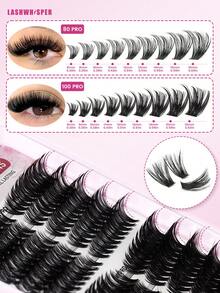 Individual False Eyelashes, Eyelash Book, Cluster False Eyelashes, DIY Lash Extension At Home, Cluster False Eyelashes, Makeup - Multicolor - View 4