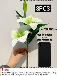 1/2 Stück künstliche Lilien Blume, Deko Blume für Schlafzimmer, Wohnzimmer, Kommode, Hochzeit, Braut Kulisse, Strauß, Anstecker, Bogen, Party, Geschenk, Weihnachten, Halloween - Verschiedenfarbig - Übersicht 14
