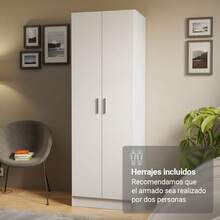 Ropero Organizador y Zapatera Madesa Con 2 Puertas Blanco - Blanco - Ver 6