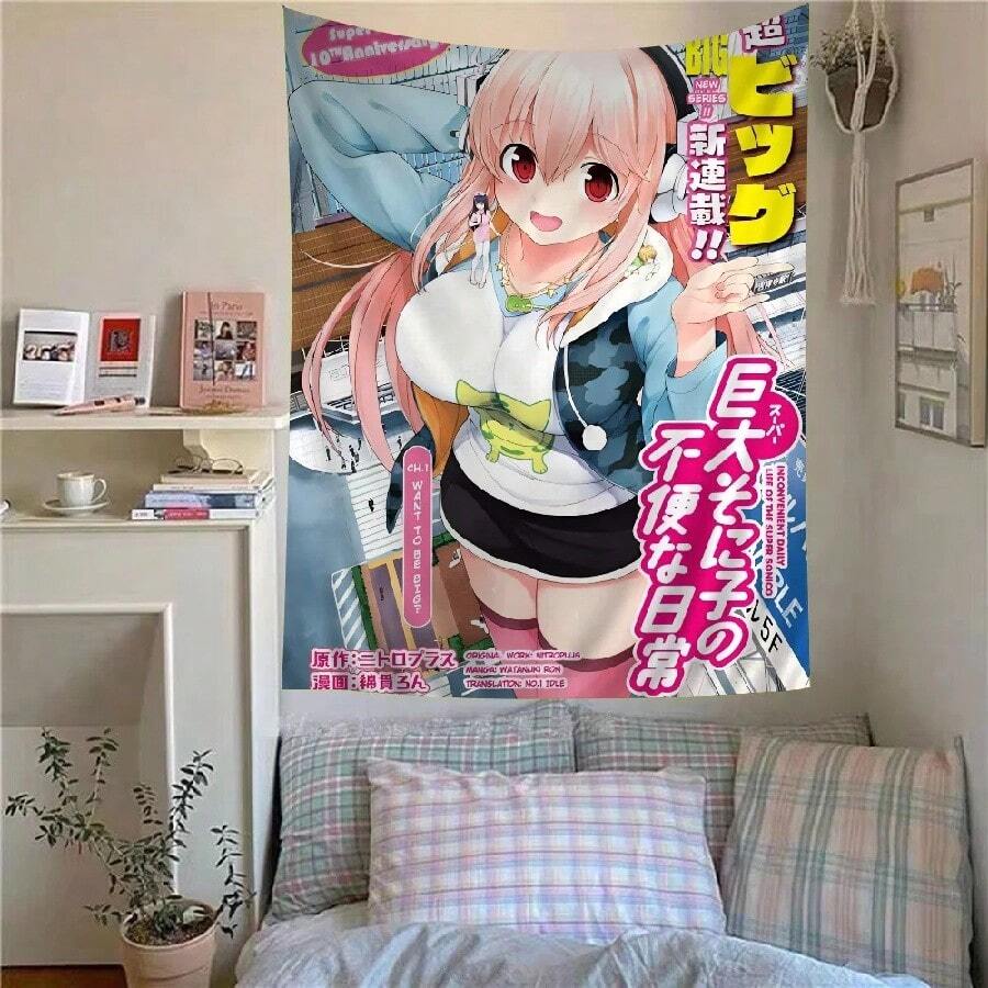 Super Sonico Manga Classic Anime Wall Tapestry Bohemian Wall Tapestries Mandala Home Decor For Living Room Bedroom Dorm(3).Jpg - White - View 1
