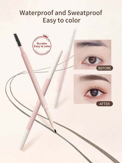 CHEERFLOR قلم حواجب CFR999 ذو رأسين متعدد الاستخدامات، رأس فائق الرقة والدقة، فرشاة حواجب مقاومة للماء والعرق وطويلة الأمد، لا تبهت، مثالية للنساء والفتيات والمبتدئات لاستخدامها يوميًا وكهدية للحفلات