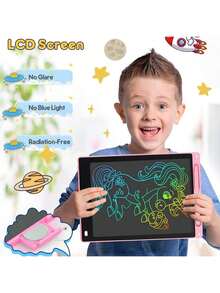 Tableta de escritura LCD de 8.5 pulgadas, pizarra electrónica para niños, pizarra para dibujar, pizarra para pintar, pizarra de juegos, pizarra de dibujo para niños, pizarra mágica para dibujar, bloc de dibujo, adecuado para juguetes de aprendizaje para niños - Multicolor - Ver 3