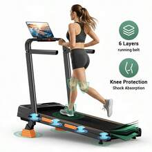 CURSOR FITNESS 3 In 1 Walking Pad With 15% Incline, 6.3MPH Treadmill For Home Use With Incline, LED Display, 2.5 HP Quiet Small Walking Machine For Home And Office, Maximum User Weight 300Lbs. - View 6