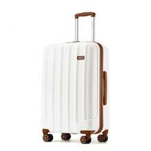 Lightweight ABS Hard Suitcase With Combination Lock 4-Wheel Trolley For Men And Women Ideal For Business Travel Available In 19 Inch Carry-On 24 Inch And 28 Inch Check-In Sizes Cream White - White - View 1