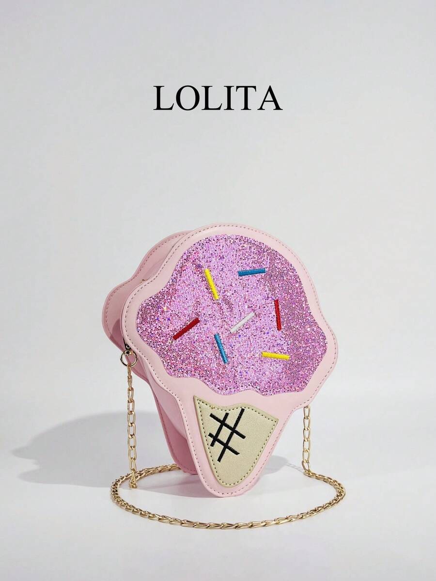 Bolso bandolera versátil y moderno para mujer, un bolso con forma de helado único y bonito. - Rosa - Ver 1
