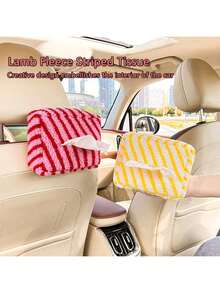 1pc Creative Car Tissue Box, High-End Hanging Car Tissue Holder, Cute Car Paper Towel Dispenser - A - View 11