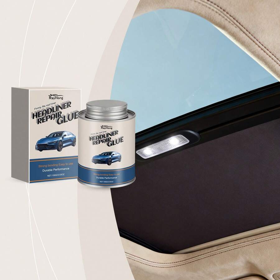rayhong Car Headliner Fabric Glue Automotive Roof Skin Adhesive Leather Body Repair Seam Sealer Quickly Repair Car Interior Prevent Repair Layer Cracking Cloth Upholstery Care Products