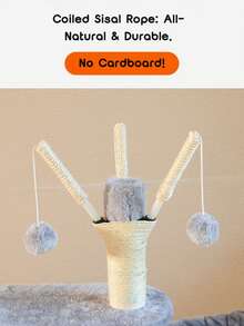 Cat Tree With Scratching Post And Plush Cat Bed, Compact Design For Large Cats, Sisal Scratching Column And Soft Cat Nest - Dusty Blue - View 5