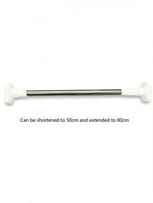 1pc Stainless Steel Retractable Drying Rack, Balcony Support Rod, Curtain Rod, Shower Curtain Rod, Wardrobe Hanging Rod, No Drill Telescopic RodChristmas Decor - Multicolor - View 4