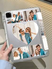 1pc Customizable Photo Slim Transparent Case Suitable For IPad 10th Gen 10.9" (2022) / IPad (A16) 11" 11th Gen (2025) / IPad Air 4th/5th Gen, IPad Pro (2020/2021/2022/2024), Thin & Fashionable With Pencil Slot, Multi-Angle Y-Shaped Stand - White - View 5