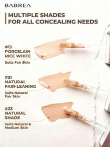 babrea 液体遮瑕膏，质地柔滑丰盈，哑光妆效，有效遮盖黑眼圈、细纹、泛红和瑕疵，持久不脱妆 - 13#瓷米白[適合白皮] - 查看 5