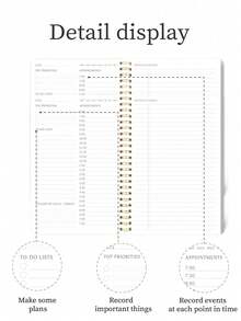 Trees 1 pieza Cuaderno de planificación diaria sin fecha A5, con lista de tareas, sección de prioridad y notas, adecuado para el trabajo, el estudio y la mejora de la eficiencia, suministros de oficina - Cuaderno diario - Verde - Ver 6
