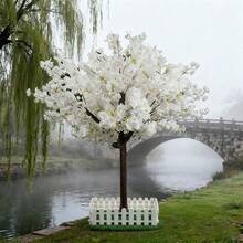 2.5mTall Potted Artificial Trees, Artificial Cherry Blossom Trees, Indoor Pink Artificial Cherry Blossom Trees Are Suitable For Valentine'S Day And Christmas Decorations, Seasonal Floral Decorations, Cherry Blossom Ornaments, Christmas Trees, Artificial Plant Decorations, Fall Home Decorations, Bedroom Decorations, And Thanksgiving Decorations. - 白色 - 查看 6