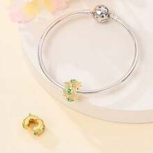 1 Piece Silver Plated Gold Series - Petal Dragonfly Moon Star Bead Suitable For 3mm Bracelet Bracelet DIY Pendant Women's Fashion Jewelry Holiday Birthday Gift - Gold - View 6