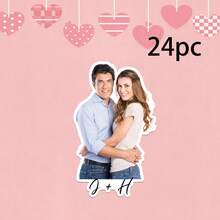 4/12/24pcs Personalized Photo Gift Stickers, Customize Photo And Text,Custom Coffee Cup Stickers With Picture And Text, Design Your Own Stickers , Custom Logo Mug Stickers , Personalized Gift For Mom Or Dad - Multicolor - View 7