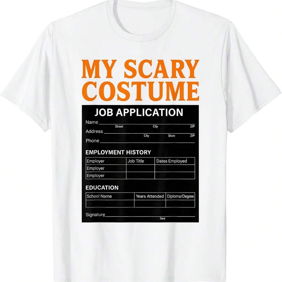Camiseta divertida y aterradora con disfraz de Halloween para solicitud de empleo - Blanco 4 - Ver 1