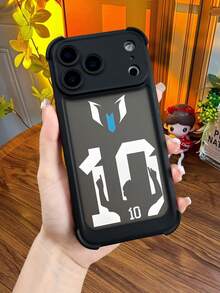 Soccer Legend Number 10 Phone Case For IPhone 17 16 15 14 13 Pro Max, Iconic Football Player Silhouette Graphic, Sports Fan Merchandise, Blue & White Team Colors, Gift For Soccer Lovers & Players - 黑色 - 查看 6