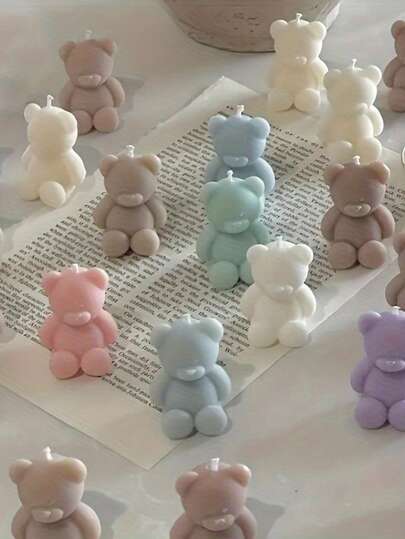 1pc Small Hanging Bear Silicone Candle Mold, DIY Hanging Bear Candle Plaster Home Decor Mold, Small Bear Animal Decor Silicone Mold