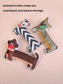 1pc Pet Chew Toy, Durable & Teeth Cleaning, Helps Freshen Breath - Multicolor - View 4