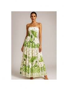 VESTIDO LONGO TOMARA QUE CAIA ESTANPA FLORAL LEVA ELASTEX - Multicolorido - Visão 9