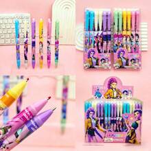 36pcs Girl Group Hot Erasable Neutral Pen, Click-To-Erase Pen, Student Stationery, Korean Comic Style Erasable Signature Pen, Suitable As A Study Tool, Holiday Gift, Or Birthday Gift(Random Style) - Multicolor - View 7