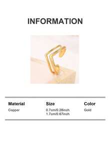 A Double-Layered V-Shaped Design Ring That Is Easy, Unique, Elegant, And Luxurious. This Women'S Ring Is Made Of 304 Stainless Steel And Features An Adjustable Open Design, Making It Suitable For Everyday Wear, Vacations, Holidays, Parties - Multicolor - View 13