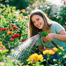 The 25/75/100 Multi-Function Water Hose Reel, Which Serves Multiple Purposes, Is Suitable For Watering Plants, Washing Cars, Cleaning, And Washing Pets. It Is Convenient And Efficient, Meeting Diverse Needs. - 100英尺 - 查看 3