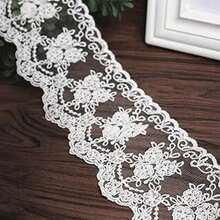 Vintage Crown Lace Satin Ribbon Applique, Elegant Embroidered Lace Trim For Easter Decor, Spring Sewing Crafts, Bridal Wedding Dresses, Curtain Tablecloth Home Decoration DIY - 網狀蕾絲 - 查看 11
