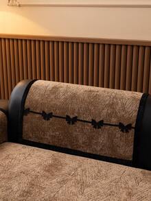 1 chiếc vỏ đệm sofa kiểu Châu Âu, dáng không đều, viền nơ trang trí, chất liệu vải nhung mềm mại, sang trọng tối giản, bảo vệ sofa, chống trượt, chống bụi, chống trầy xước, trang trí sofa, phù hợp cho phòng ngủ, phòng khách, văn phòng, phòng học, có thể giặt máy, vỏ đệm sofa đa năng. - Cà phê nâu - Xem 6
