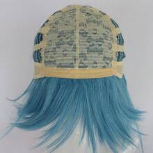 Fluffy Layered Wavy Mullet Wig, Sky Blue High-Temperature Fiber Cosplay Wig, Heat Resistant & DIY Stylable, Perfect For Anime Cosplay & Themed Events, Fresh & Dynamic - Mint Blue - View 4