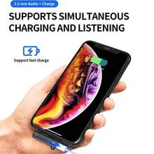 1个便携式双头适配器，Lightning转3.5mm AUX音频接口及充电转换器分线器，兼容 11/12/13/14/Mini/Pro Max/XS/XR/X/7/8/Air系列，即插即用 - 彩色 - 查看 6