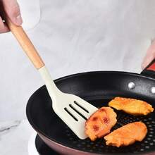 3pcs Premium Silicone Kitchen Utensil Set: Thick Silicone Spatula, Ladle And Spoon With Wooden Handle, Heat Resistant And Non-Stick, Suitable For Global Kitchens - Multicolor - View 6