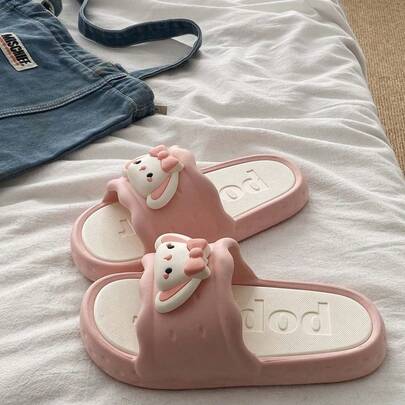 Women's Summer New EVA Slippers, Cute & Sweet, Thick Sole, Non-Slip, Comfortable Soft Bottom One-Strap Sandals