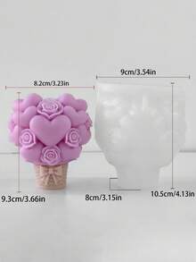 1个精美心形篮形圆柱模具 | 不粘硅胶模具，适用于DIY蜡烛/工艺品 - 奢华手工艺术品，女士礼物，母亲节情人节礼品蜡烛 - A - 查看 8