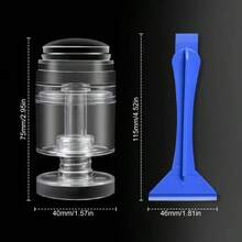 Nail Art Stamping Tool Set, Including A Rotatable Transparent Jelly Stamp And Scraper. The Silicone Head Enables Precise Transfer. The Silicone Rotating Sealing Ring With A Scraper Tool. 1 Silicone Nail Art Mold + 1 Double-Headed Scraper - Multicolor - View 7