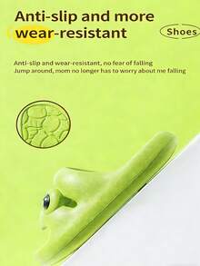 卡通青蛙图案儿童拖鞋，防滑防水浴室泳池沙滩鞋，轻便EVA材质，儿童日常室内凉鞋 - 綠色 - 查看 3