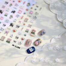 Tomoni Embossed Nail Stickers, Popular Cute Nail Decals, Japanese Cartoon Style Wholesale - Rabbit Cat Nail Art Stickers - View 7