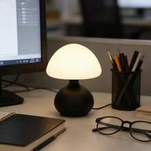 1 chiếc đèn hình nấm phong cách retro tối giản, đế hình cầu, dùng nguồn USB, 3 màu, có thể điều chỉnh độ sáng, đèn trang trí bàn làm việc, đèn ngủ, đèn quà tặng, thích hợp cho phòng ngủ, phòng học, ký túc xá, phòng khách, đa năng. - Ba màu - Xem 12