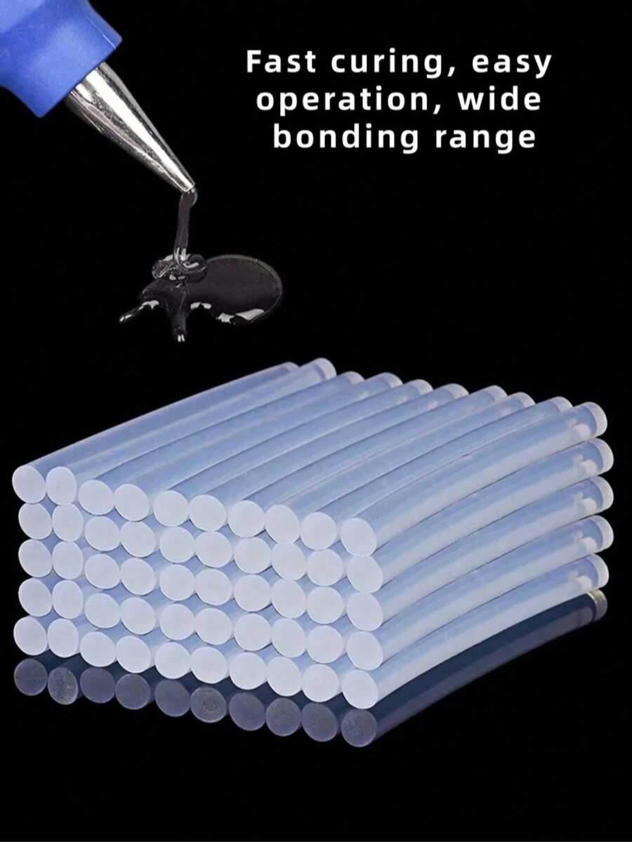 5/50/100 piezas Mini barras de pegamento termofusible - Barras de pegamento de alta calidad transparentes de 10 cm de largo y 0,7 cm de diámetro, adecuadas para tela, madera, papel, metal, plástico y otros materiales, compatibles con la mayoría de las herramientas de manualidades comunes
