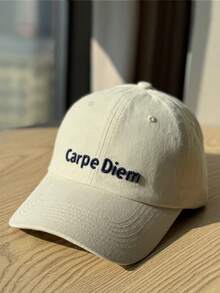 1pc Unisex High-Quality 3D Letter Embroidered Soft Top Baseball Cap, Flattering Design, Versatile, Suitable For Large Head Circumference - A - View 11